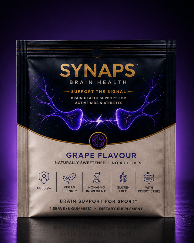 SYNAPS grape flavour brain health gummies pouch